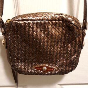 Elliott Lucca small woven metallic crossbody bag